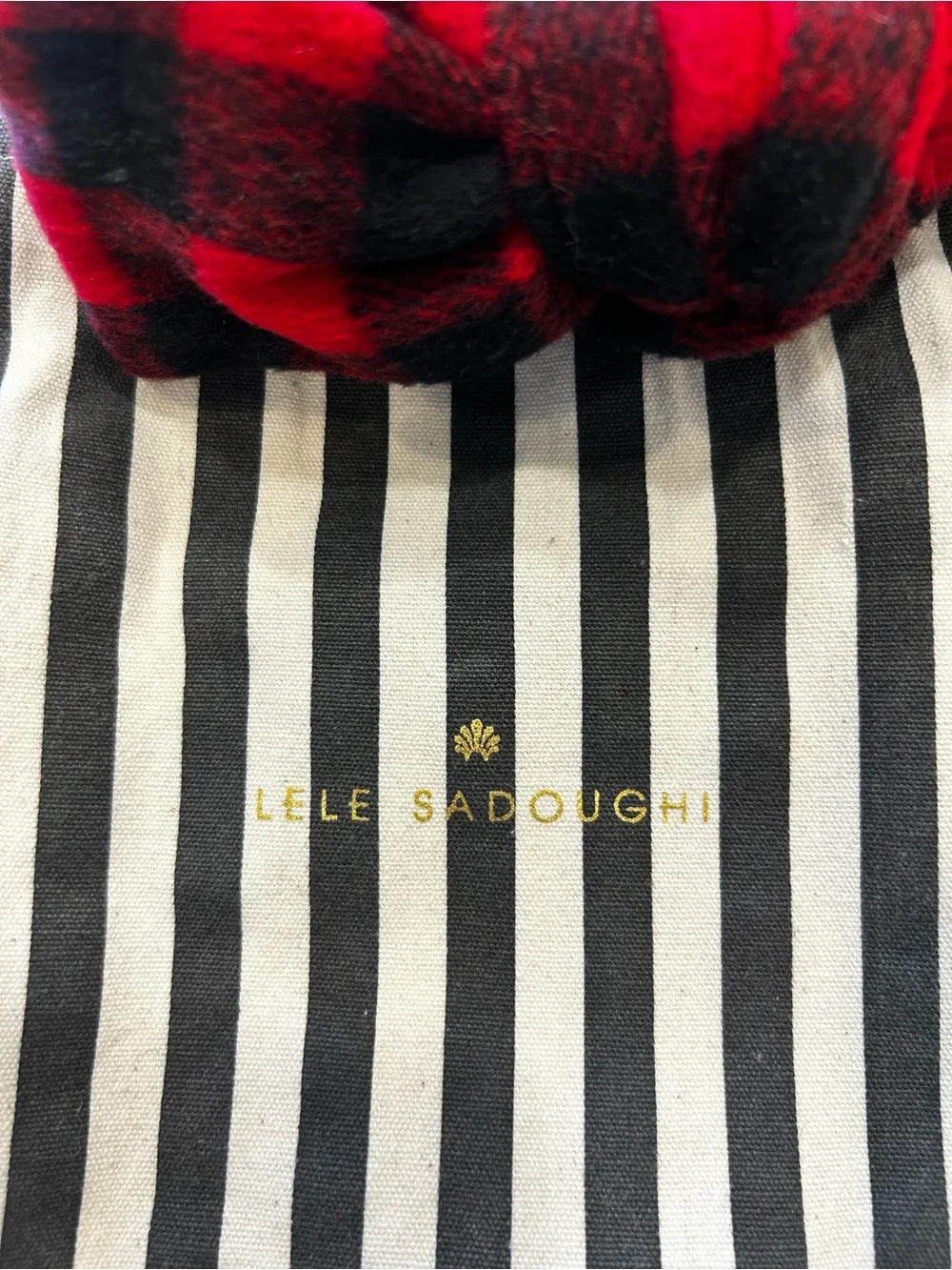 Lele Sadoughi Plaid Bufflo Check Red Black Bow Green White Check Felt Headband